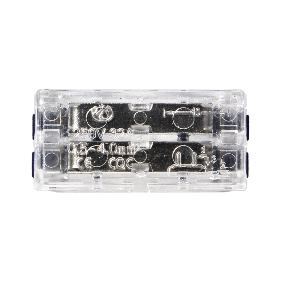 2-wire clamp splicing connector, double-sided; for any 0.75-4mm² wire; IEC 250V/32A; blister of 6 pcs.