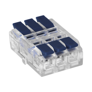 Złączka instalacyjna zaciskowa 3-przewodowa, dwustronna; na dowolny przewód 0,75-4mm²; IEC 250V/32A; blister 4 szt.