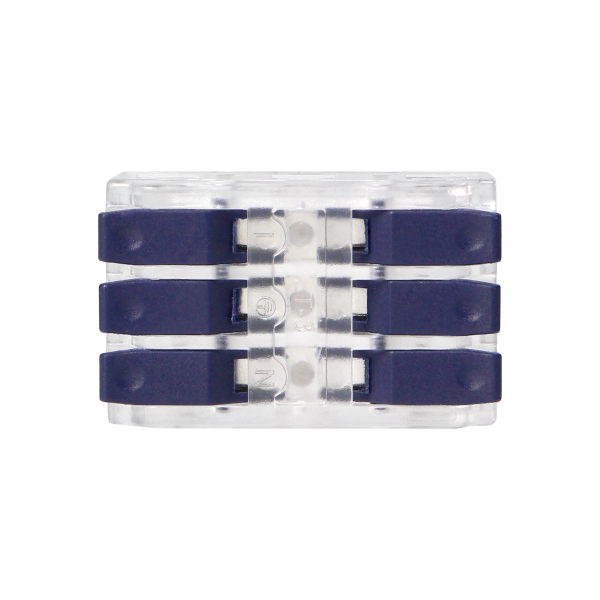 Złączka instalacyjna zaciskowa 3-przewodowa, dwustronna; na dowolny przewód 0,75-4mm²; IEC 250V/32A; 50 szt.