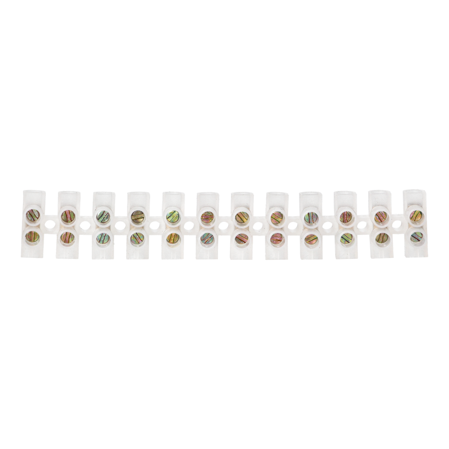 12 track ECO brass busbar, max. 6mm2, PE, 10 pcs