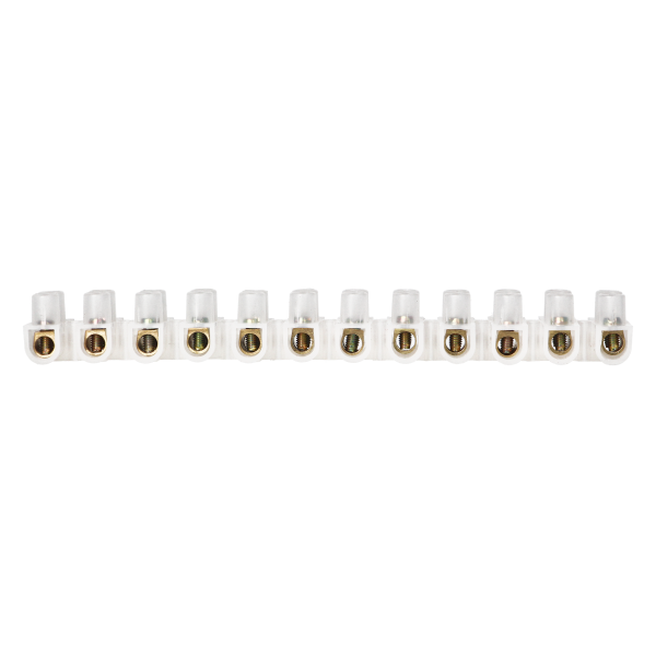 12 track ECO brass busbar, max. 10mm2, PE, 10 pcs