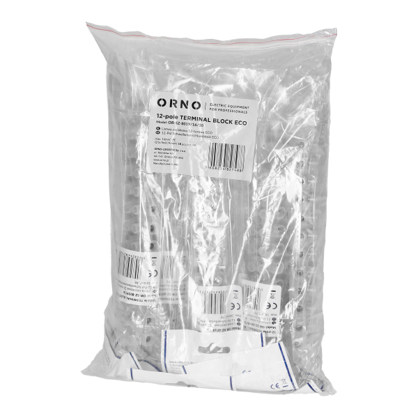 12 track ECO brass busbar, max. 16mm2, PE, 10 pcs