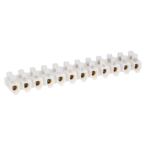 12 track ECO brass busbar, max. 25mm2, PE, 10 pcs