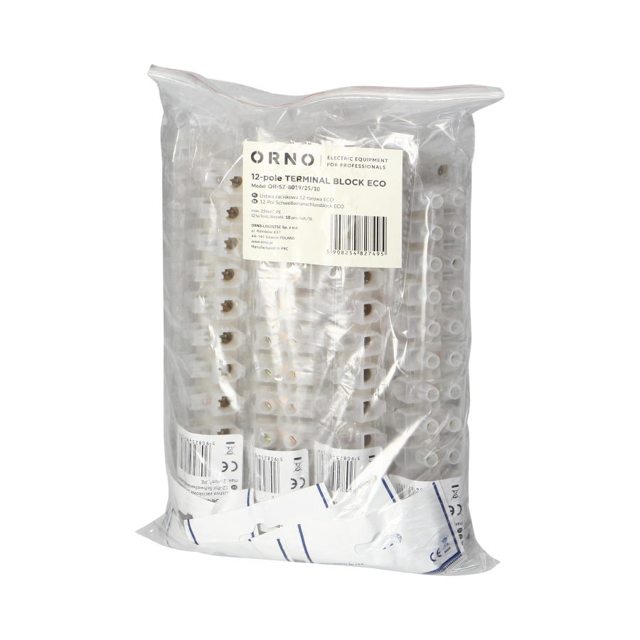 Listwa zaciskowa 12-torowa ECO, max.25mm2,PE, 10 szt.