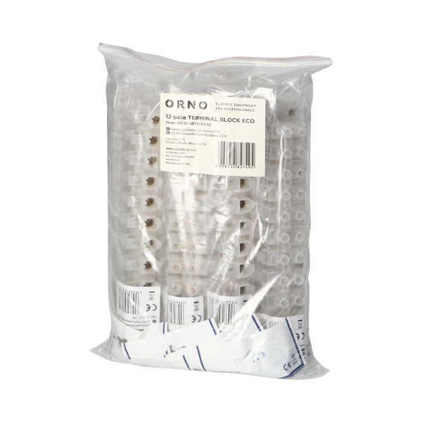 12 track ECO brass busbar, max. 25mm2, PE, 10 pcs