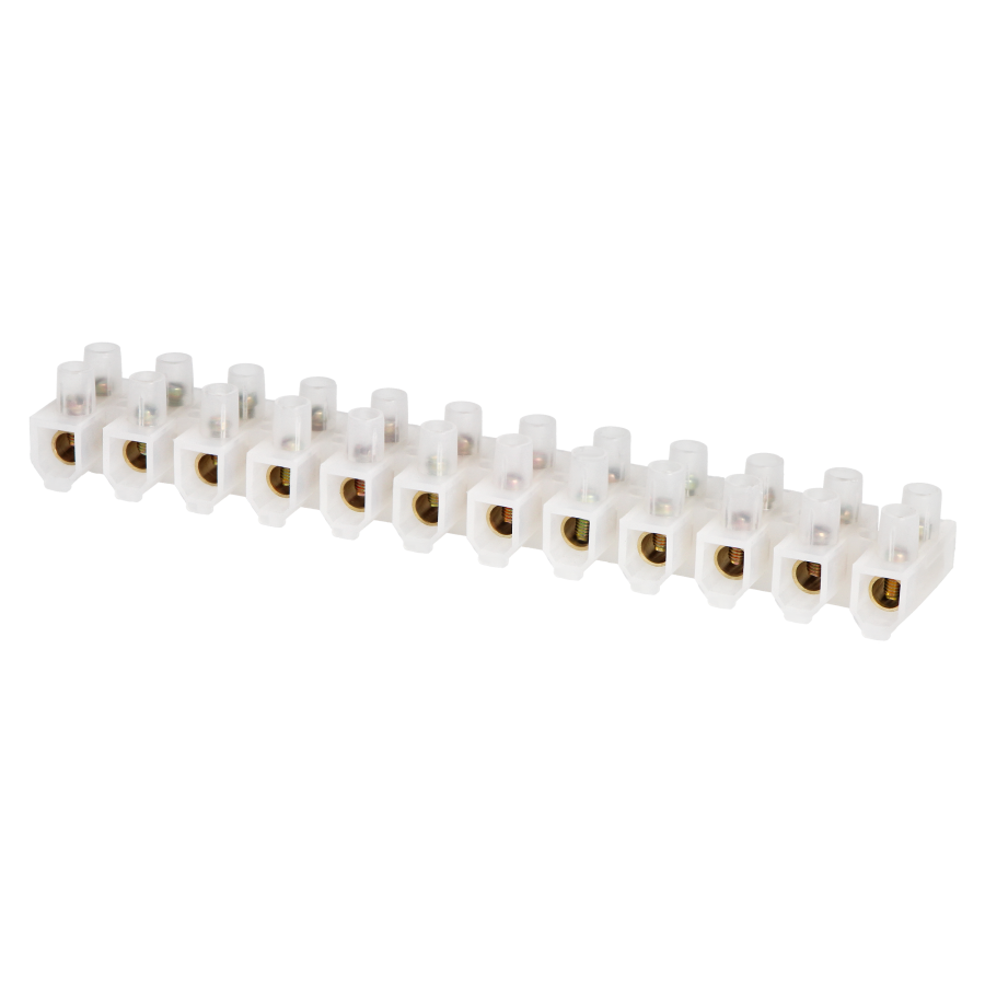 12 track ECO brass busbar, max. 25mm2, PE, 10 pcs