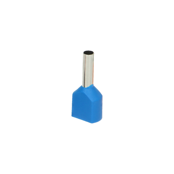 Tulejka izolowana podwójna, przekrój maksymalny 0,75mm², długość miedzianej tulejki 8mm, 100 sztuk.