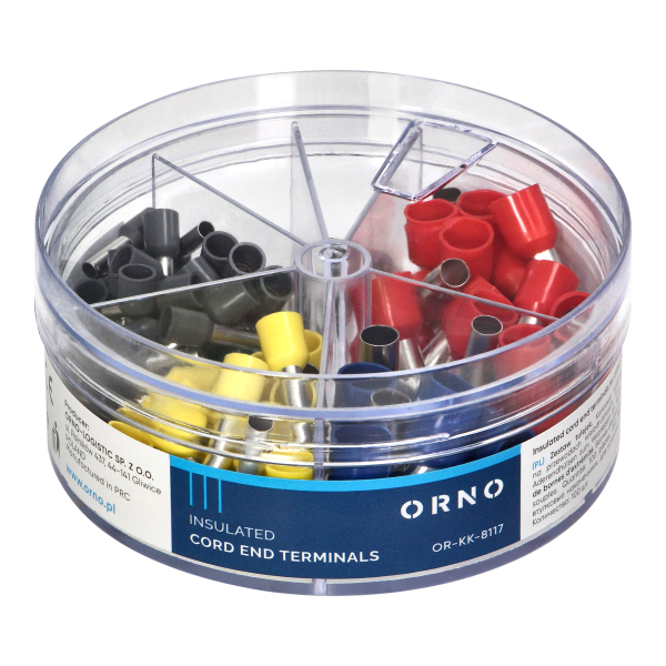 Insulated cord end terminals, 100pcs., 50 - 4mm² ; 20 - 6mm² ; 20 - 10mm² ; 10 - 16mm² Insulated cord end terminals, 100pcs., 50 - 4mm² ; 20 - 6mm² ; 20 - 10mm² ; 10 - 16mm²