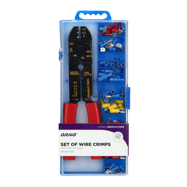 Set of wire crimps with wire stripper