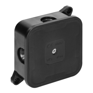 Surface-mounted junction box ECO IP44 400V 4 cable entries 85x85x35mm black