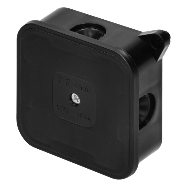 Surface-mounted junction box ECO IP44 400V 4 cable entries 85x85x35mm black
