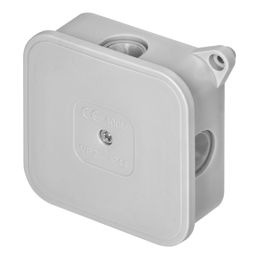 Surface-mounted junction box ECO IP44 400V 4 cable entries 85x85x35mm grey