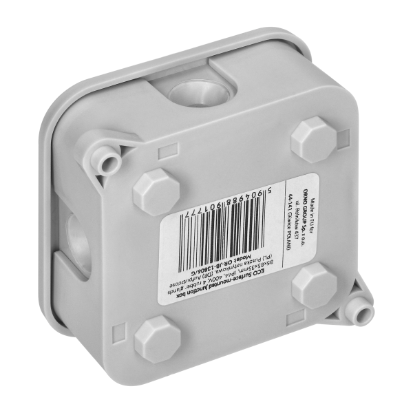 Puszka n/t ECO, IP44, 400V, 4 dławnice gumowe, 85x85x35mm, szara
