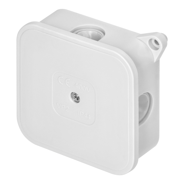 Surface-mounted junction box ECO IP44 400V 4 cable entries 85x85x35mm white