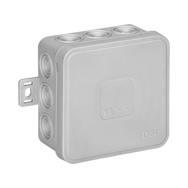 Surface-mounted junction box CLICK IP54 12 cable entries 75x75x41mm grey, 66 pcs.