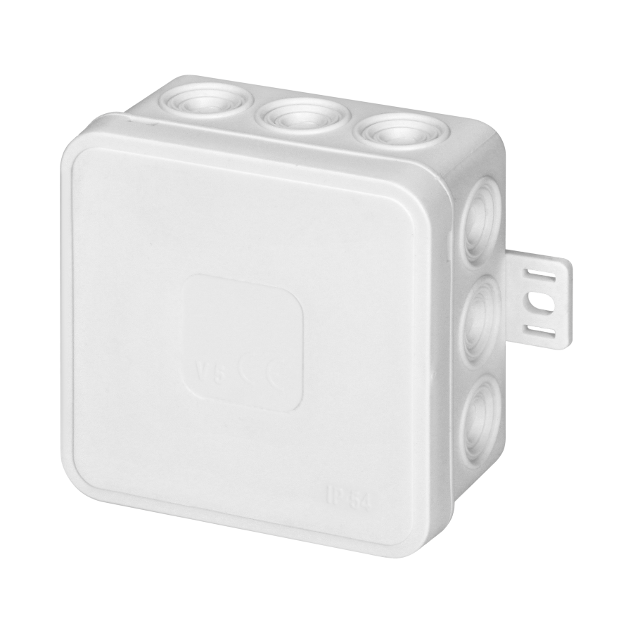 Surface-mounted junction box CLICK IP54 12 cable entries 75x75x41mm white