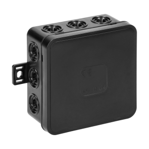 Surface-mounted junction box CLICK IP54 12 cable entries 85x85x41mm black