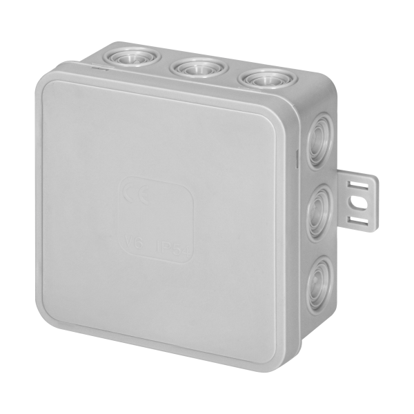 Puszka n/t CLICK, IP54, 12 przepustów, 85x85x41mm, szara