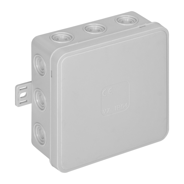 Surface-mounted junction box CLICK IP54 12 cable entries 100x100x41mm grey