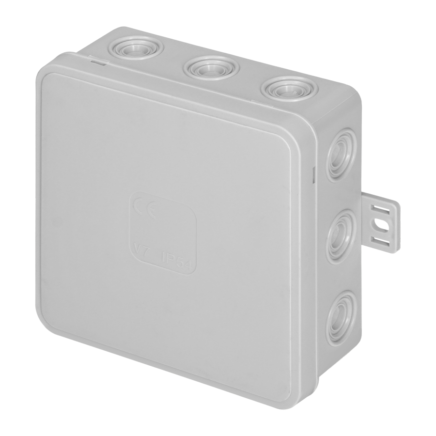 Puszka n/t CLICK, IP54, 12 przepustów, 100x100x41mm, szara