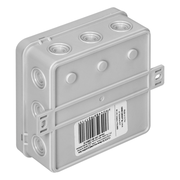 Surface-mounted junction box CLICK IP54 12 cable entries 100x100x41mm grey