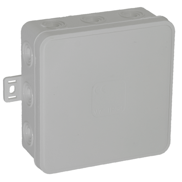 Surface-mounted junction box CLICK IP54 12 cable entries 100x100x41mm grey, 32 pcs