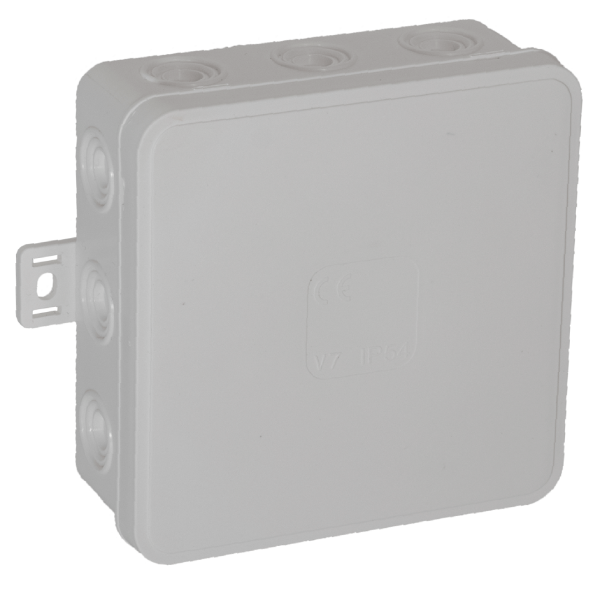 Surface-mounted junction box CLICK IP54 12 cable entries 100x100x41mm white, 32 pcs