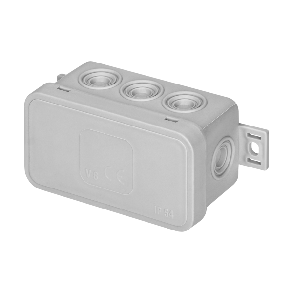 Surface-mounted junction box CLICK IP54 8 cable entries 80x45x41mm grey