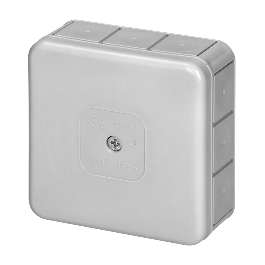 Puszka n/t PRO, IP55, 400V, 12 przepustów, 85x85x37mm, szara