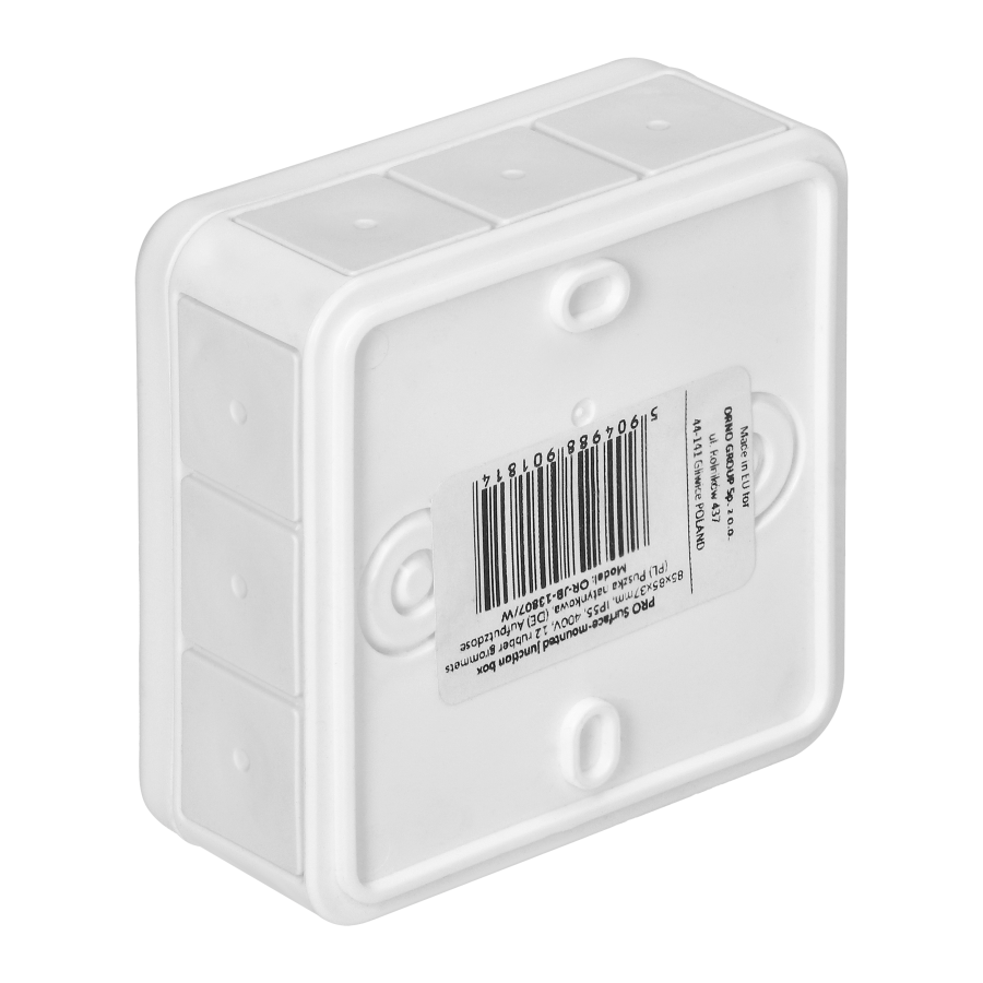 Surface-mounted junction box PRO IP55 400V 12 cable entries 85x85x37mm white