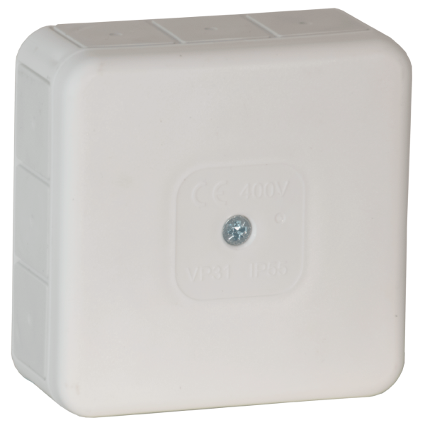 Surface-mounted junction box PRO IP55 400V 12 rubber grommets 85x85x37mm white, 60 pcs