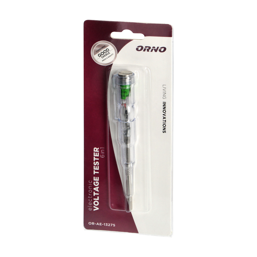 Elektroniczny próbnik napięcia 6w1, test obecności, pomiar, indukcja, ciągłość, polaryzacja DC, wykrywanie mikrofal, transparentny