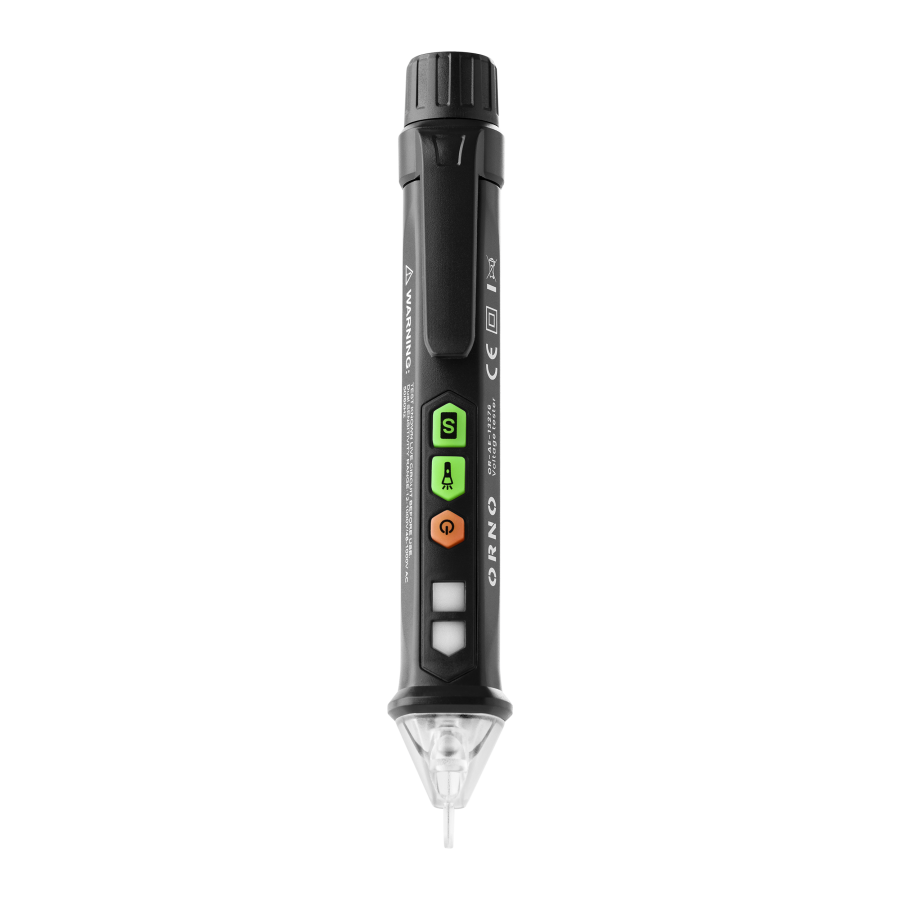 Inductive voltage tester with flashlight, 12-1000V, AC / DC, black