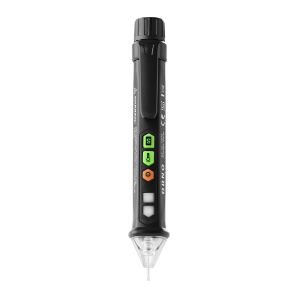 Inductive voltage tester with flashlight, 12-1000V, AC / DC, black