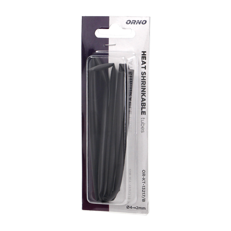 Heat shrinkable tube Ø 4mm, 1m long, black, in blister pack