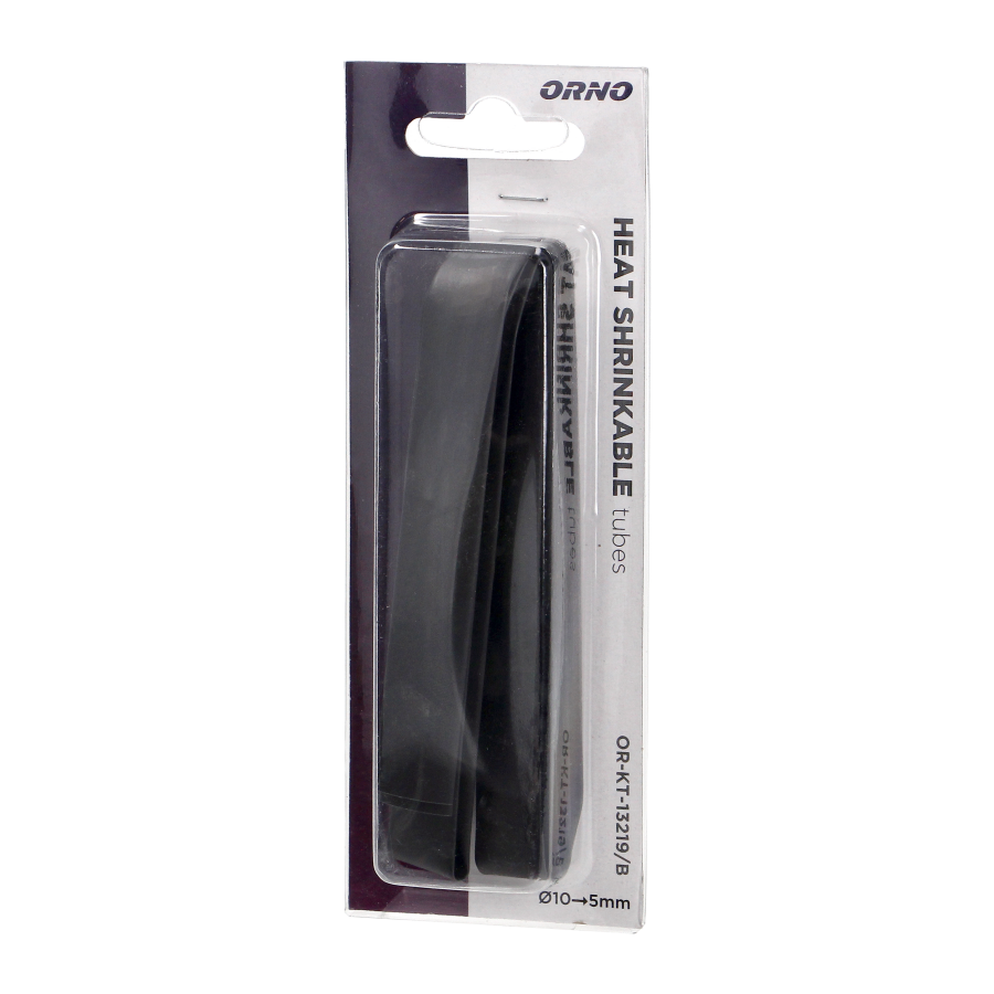 Heat shrinkable tube Ø 10mm, 1m long, black, in blister pack