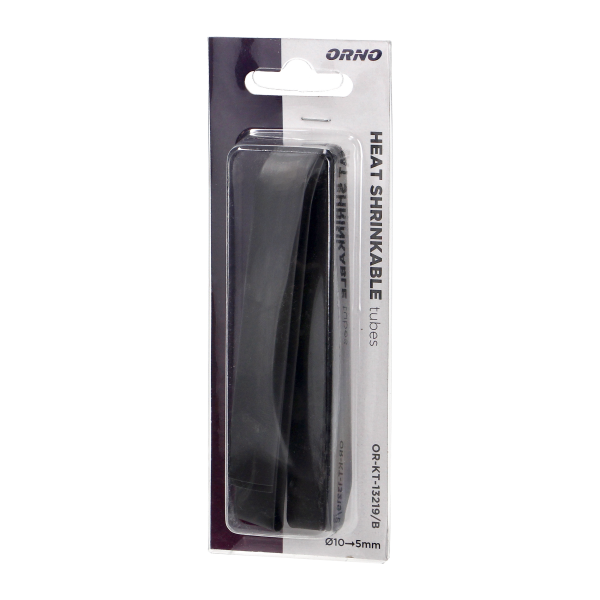 Heat shrinkable tube Ø 10mm, 1m long, black, in blister pack