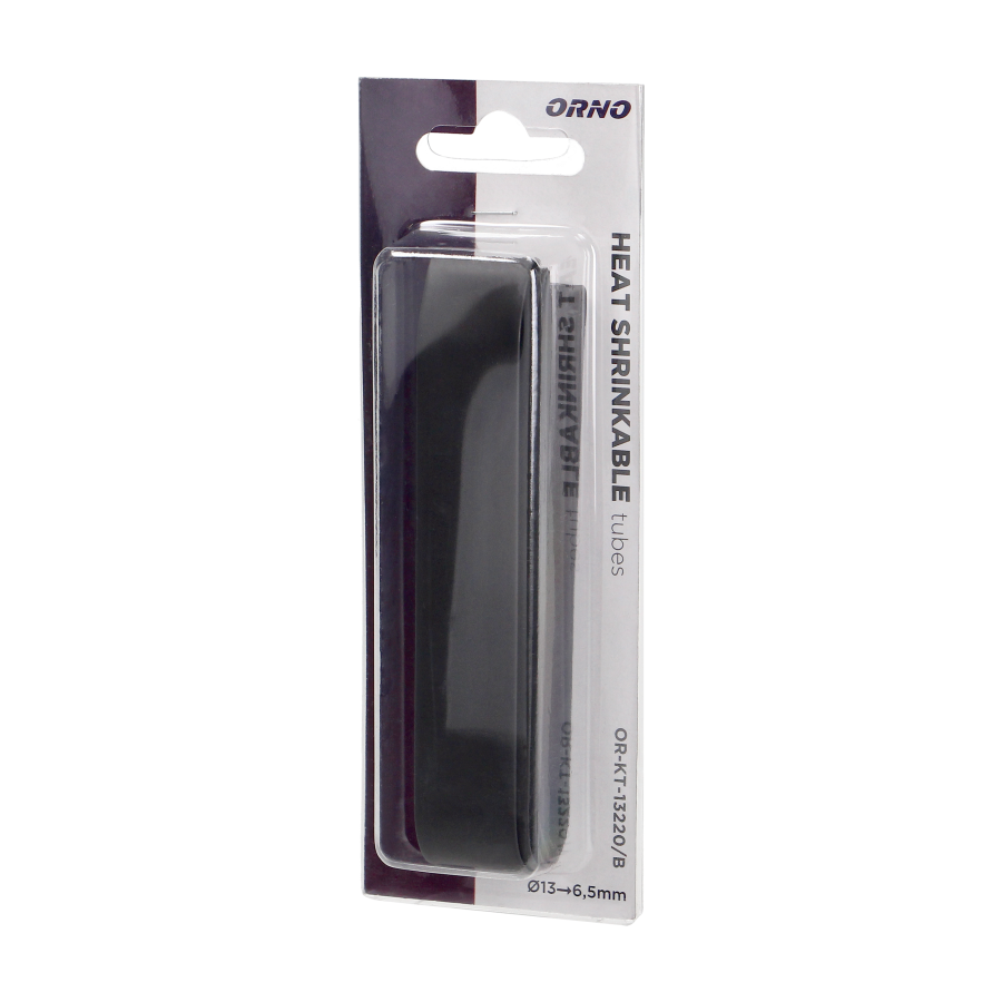 Heat shrinkable tube Ø 13mm, 1m long, black, in blister pack