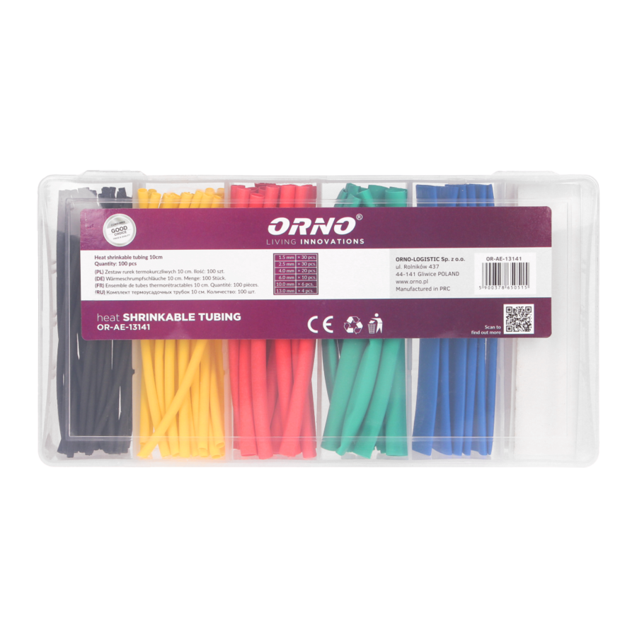Zestaw rurek termokurczliwych, 100 szt