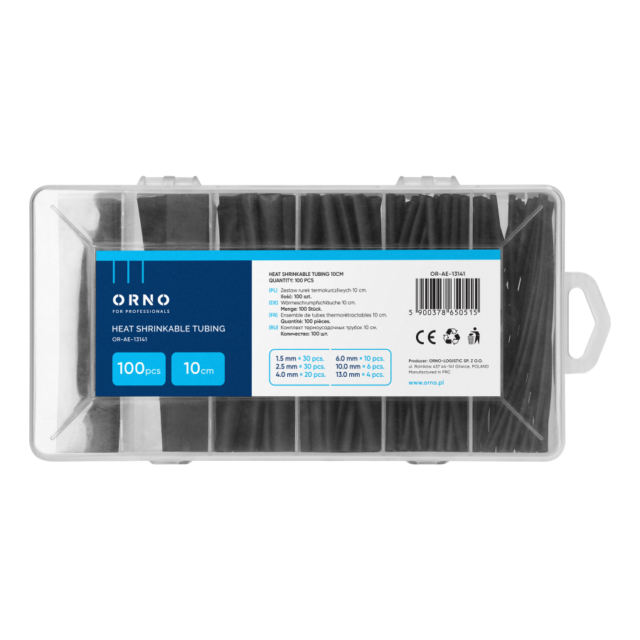 Zestaw koszulek termokurczliwych 100 szt., czarny