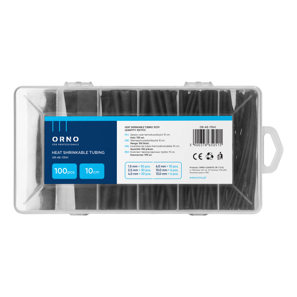 Zestaw koszulek termokurczliwych 100 szt., czarny