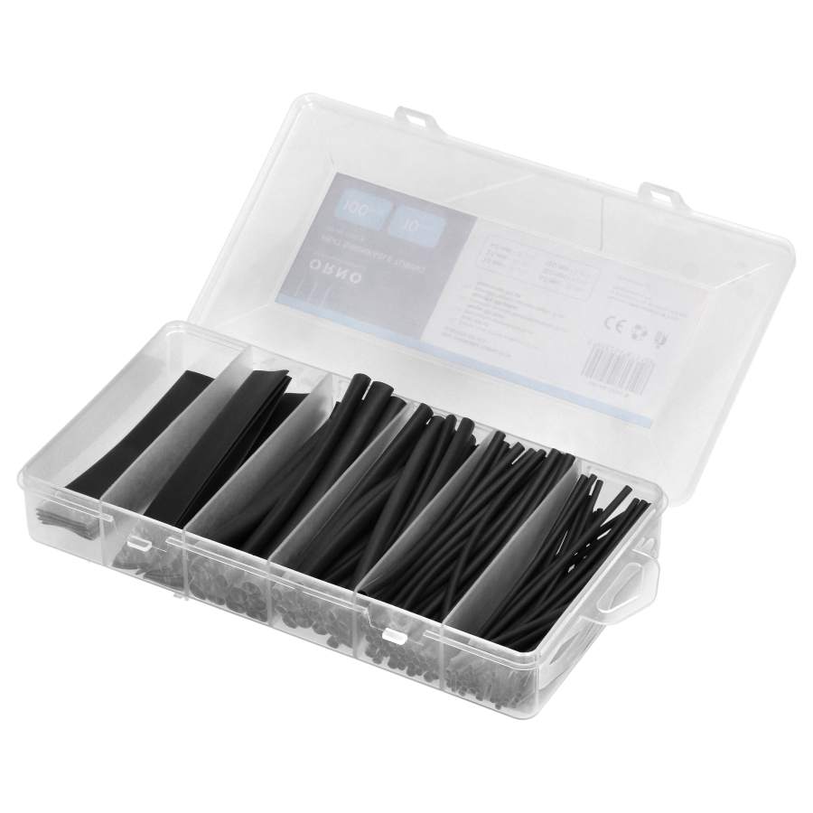 Zestaw koszulek termokurczliwych 100 szt., czarny