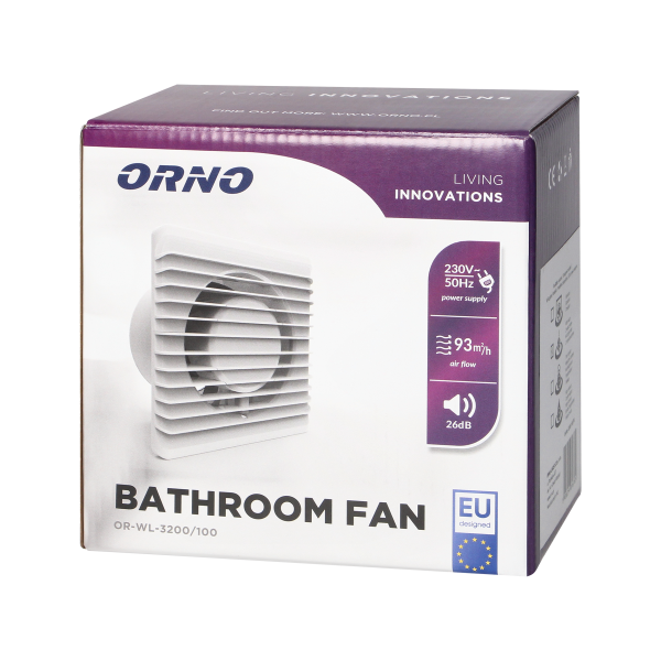 Bathroom fan 100mm, surface-mounted - cord with switch Bathroom fan 100mm, surface-mounted - cord with switch