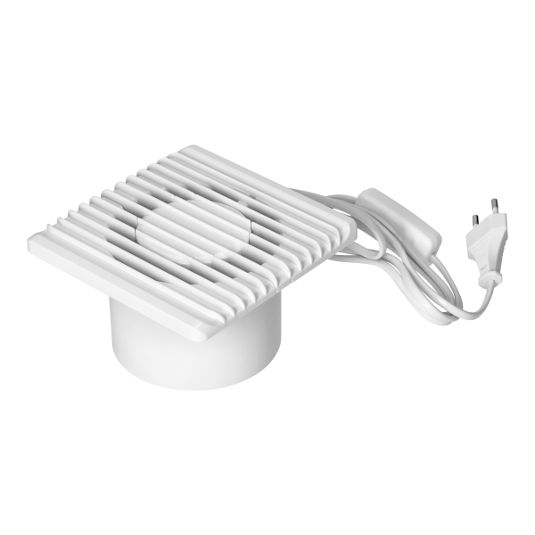 Wentylator łazienkowy 100mm, natynkowy - przewód z wyłącznikiem