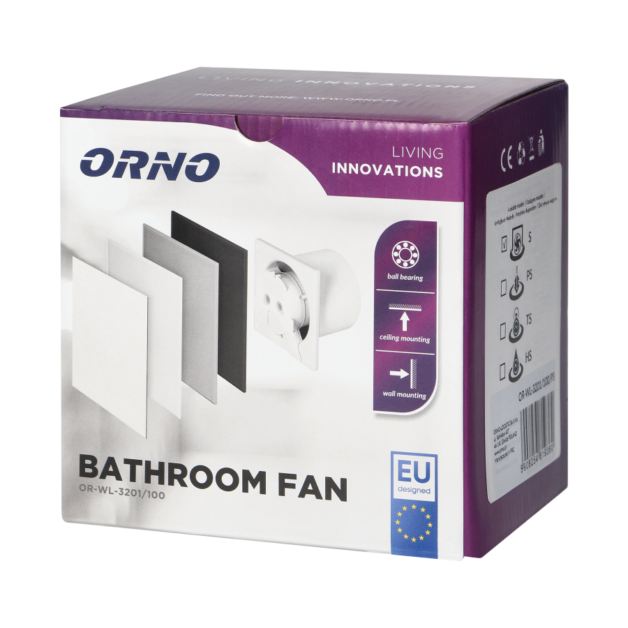 Bathroom fan 100mm - Premium - Standard with ball bearings