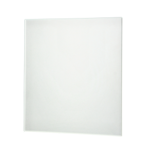 Glass panel for fans and grilles, silver pearl