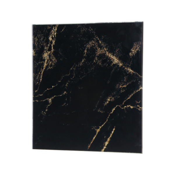 Glass panel, Universal, glossy marble black/gold colour Glass panel, Universal, glossy marble black/gold colour