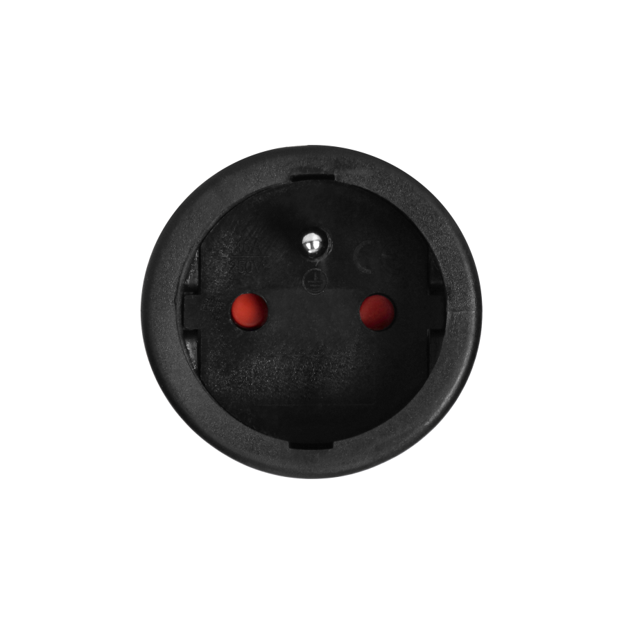 Workshop socket 2P+E with a comfortable grip, black