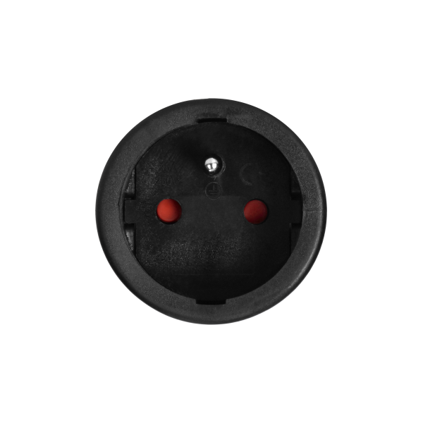 Workshop socket 2P+E with a comfortable grip, black