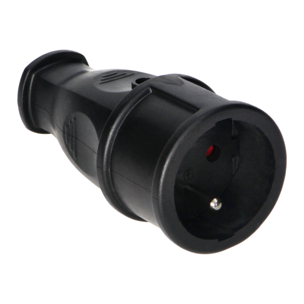 Workshop socket 2P+E with a comfortable grip, black